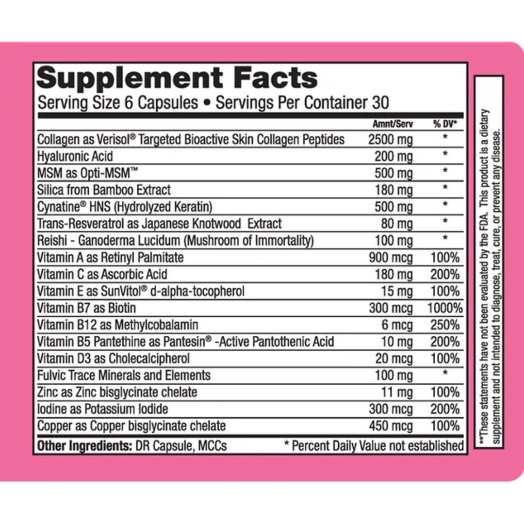 Water Fusions Ageless Me collagen beauty capsules front