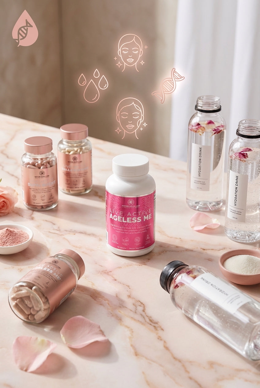 Water Fusions beauty supplements for glowing skin collagen and radiant complexion