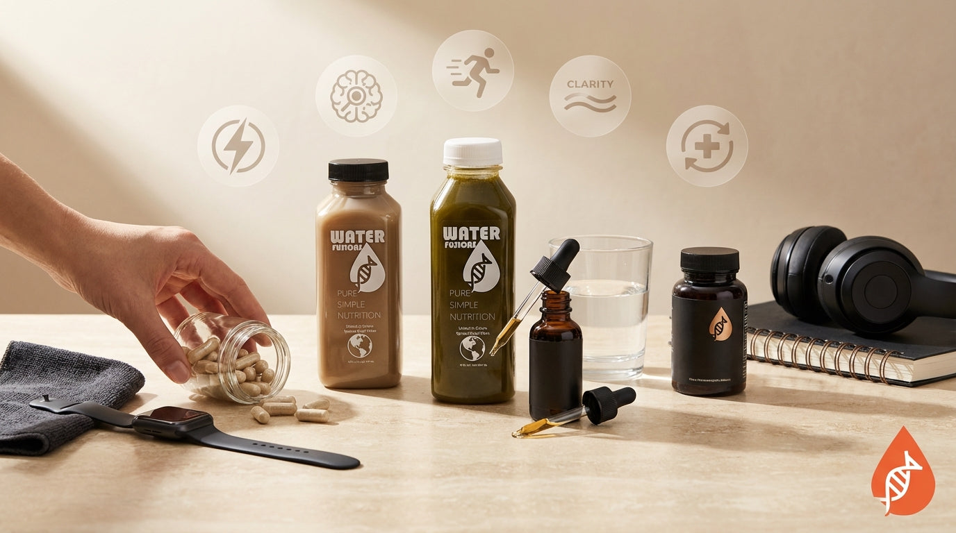 Water Fusions energy and brain performance supplements with focus and clean energy lifestyle