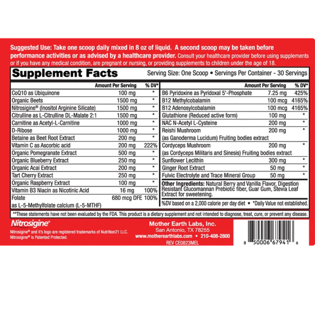 Water Fusions CardioExcel nitric oxide powder front