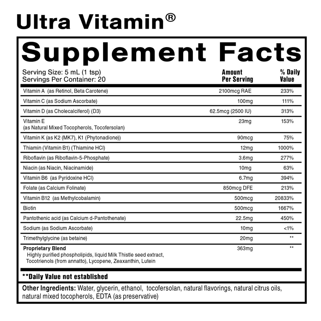Water Fusions Ultra Vitamin daily multivitamin energy and immunity support