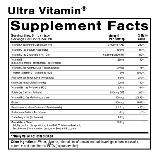 Water Fusions Ultra Vitamin daily multivitamin energy and immunity support