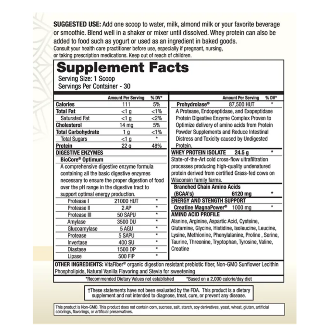 Water Fusions Grass-Fed Whey Protein Vanilla™ | Lean Muscle + Recovery + Satiety