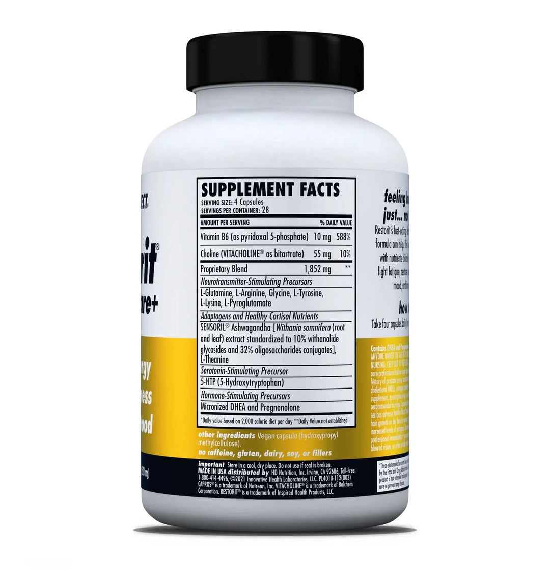 Water Fusions Restorit supplement facts adrenal amino support